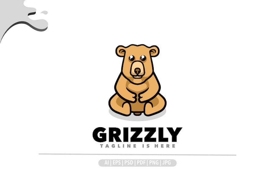 Banner image of Premium Grizzly Bear Logo Template  Free Download