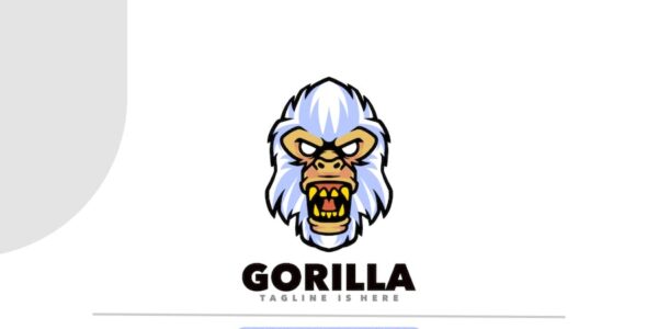 Banner image of Premium Gorilla Angry Logo Template  Free Download