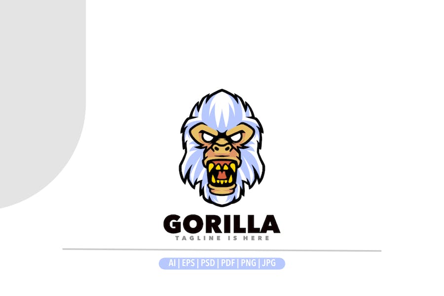 Banner image of Premium Gorilla Angry Logo Template  Free Download