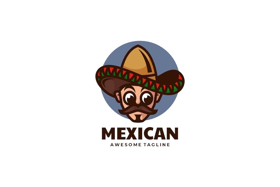 Banner image of Premium Mexican Simple Mascot Logo  Free Download