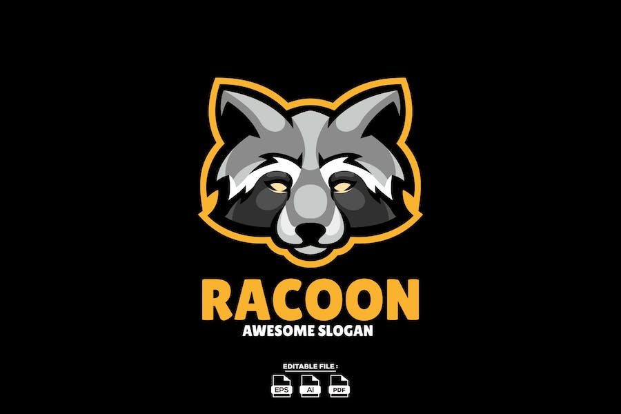 Banner image of Premium Racoon Head Mascot Logo  Free Download