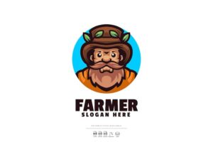 Banner image of Premium Farmer Mascot Logo  Free Download