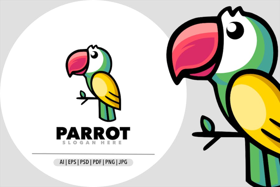 Banner image of Premium Parrot Logo Template  Free Download