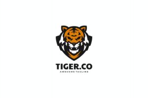 Banner image of Premium Tiger Simple Mascot Logo  Free Download