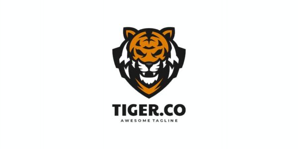 Banner image of Premium Tiger Simple Mascot Logo  Free Download