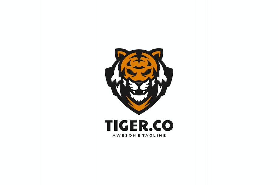 Banner image of Premium Tiger Simple Mascot Logo  Free Download