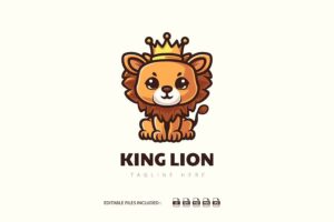 Banner image of Premium King Lion Mascot Logo  Free Download