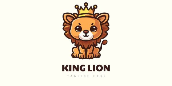 Banner image of Premium King Lion Mascot Logo  Free Download