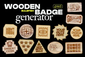 Banner image of Premium Wooden Badge Generator  Free Download