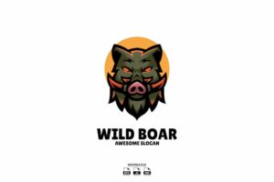 Banner image of Premium Boar Head Illustration Logo Design  Free Download