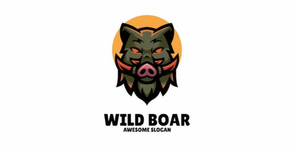 Banner image of Premium Boar Head Illustration Logo Design  Free Download
