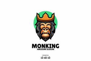 Banner image of Premium Monkey Head Illustration Logo Design  Free Download