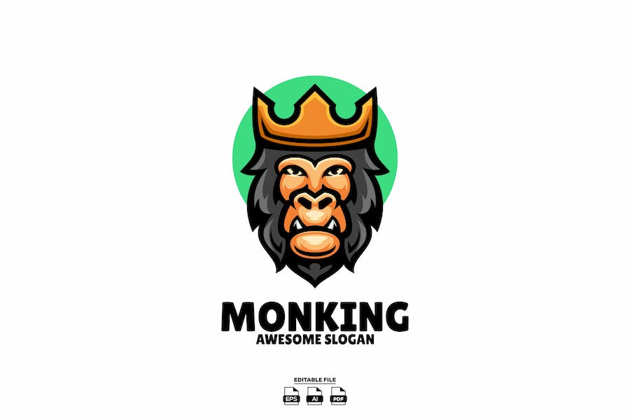 Banner image of Premium Monkey Head Illustration Logo Design  Free Download