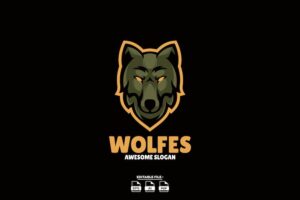 Banner image of Premium Wolf Mascot Illustration Logo  Free Download