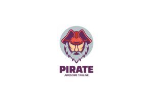 Banner image of Premium Pirate Simple Mascot Logo  Free Download