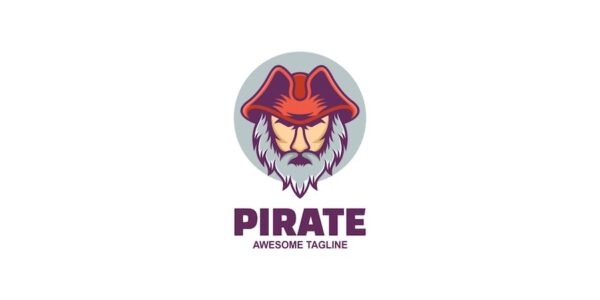 Banner image of Premium Pirate Simple Mascot Logo  Free Download