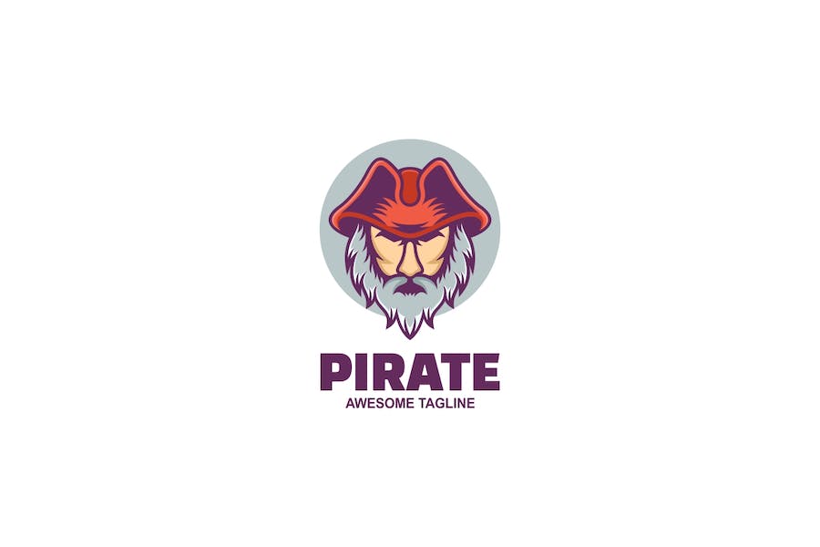 Banner image of Premium Pirate Simple Mascot Logo  Free Download