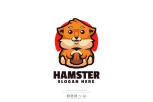 Banner image of Premium Cute Hamster Logo  Free Download