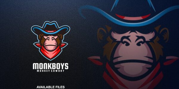 Banner image of Premium Monkey Cowboy Logo  Free Download