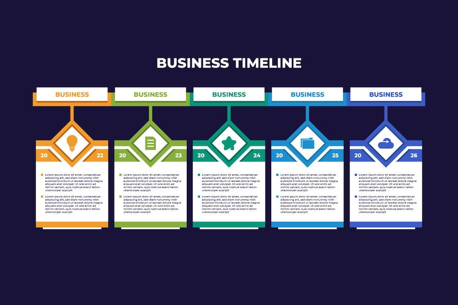 Banner image of Premium Flat Business Timeline Infographic Template  Free Download