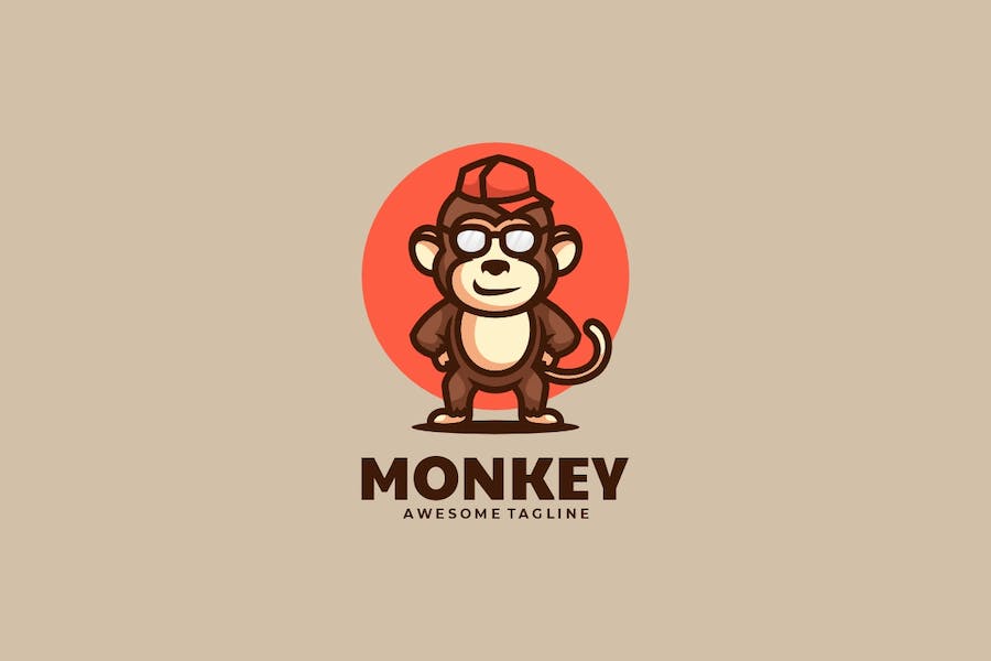 Banner image of Premium Monkey Mascot Cartoon Logo  Free Download