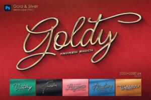 Banner image of Premium Gold Silver Metal Label  Free Download
