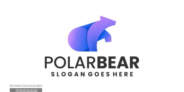 Banner image of Premium Polar Bear Gradient Colorful Logo  Free Download