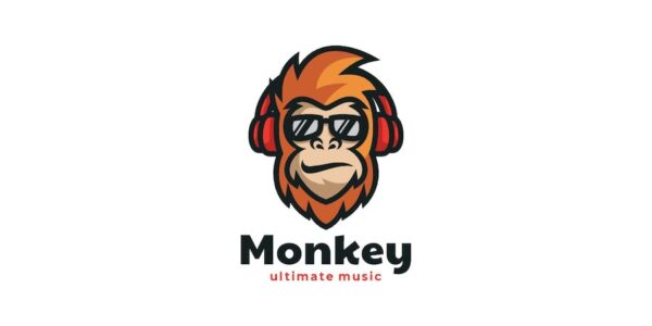 Banner image of Premium Monkey Simple Mascot Logo  Free Download