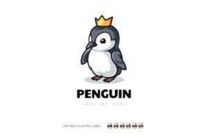 Banner image of Premium King Penguin Logo Mascot  Free Download