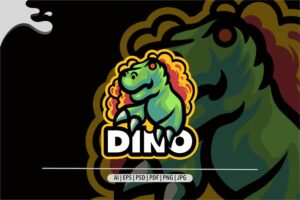 Banner image of Premium Dinosaur Mascot Logo  Free Download