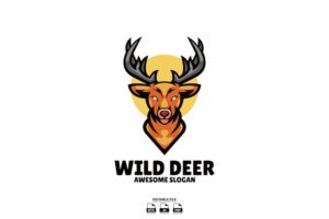 Banner image of Premium Deer Head Mascot Design Logo  Free Download