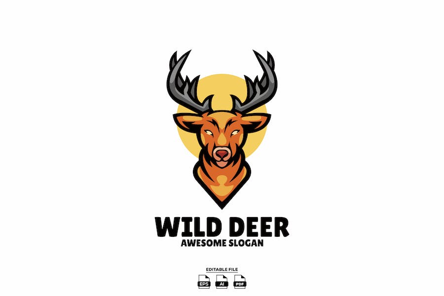 Banner image of Premium Deer Head Mascot Design Logo  Free Download