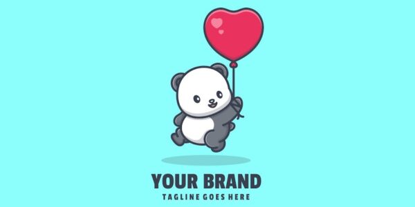 Banner image of Premium Panda Love Logo  Free Download