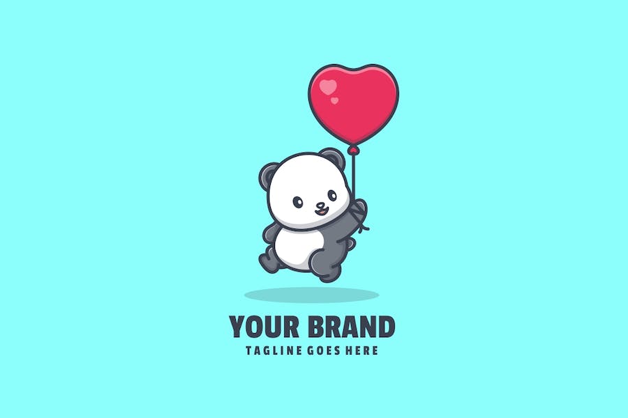 Banner image of Premium Panda Love Logo  Free Download