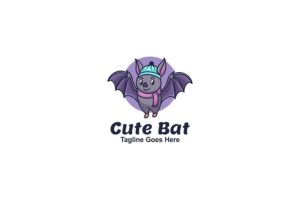 Banner image of Premium Cute Bat Mascot Cartoon Logo  Free Download