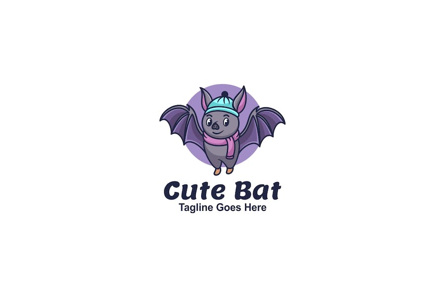 Banner image of Premium Cute Bat Mascot Cartoon Logo  Free Download