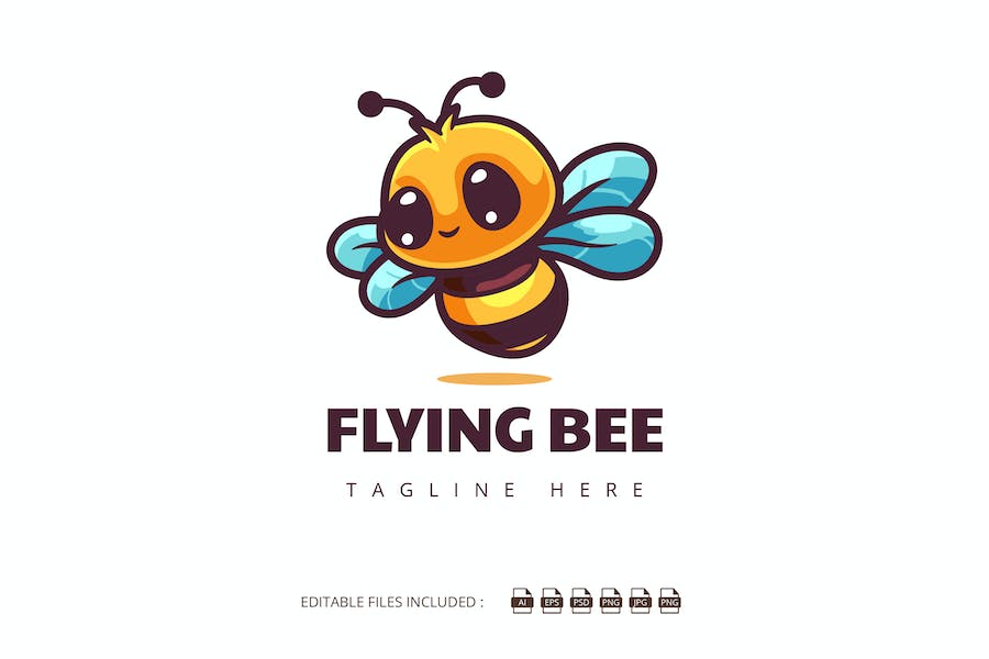 Banner image of Premium Bee Mascot Logo Character  Free Download