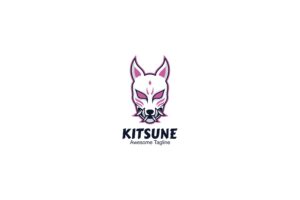 Banner image of Premium Kitsune Simple Mascot Logo  Free Download