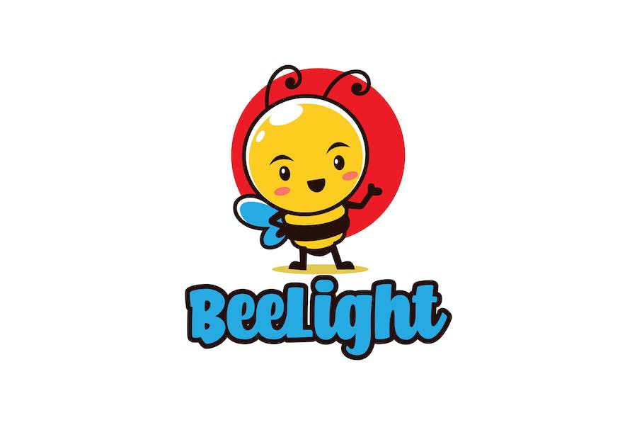 Banner image of Premium Bee Light Bulb Logo  Free Download