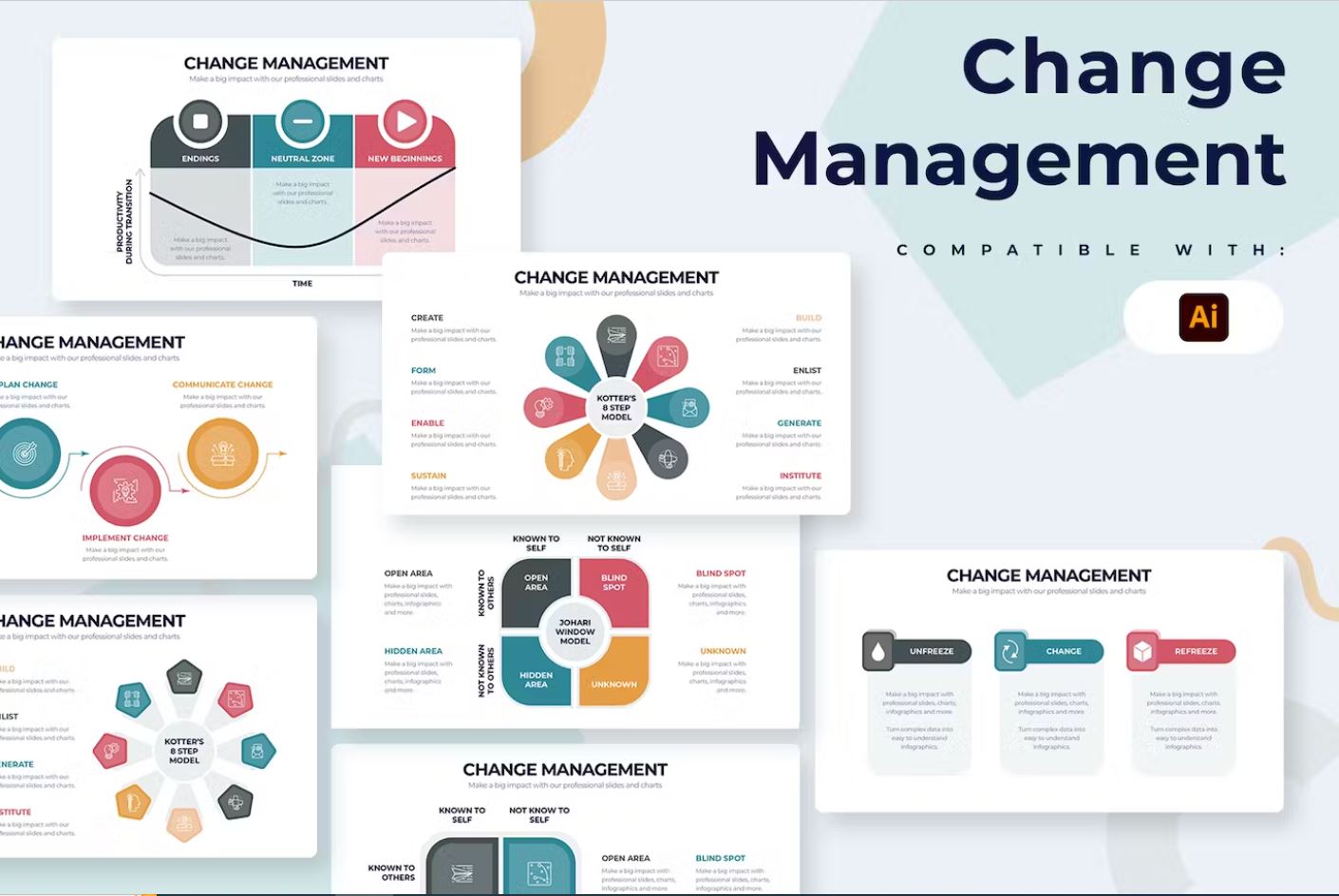 Premium Business Change Management Illustrator Infographic Free Download