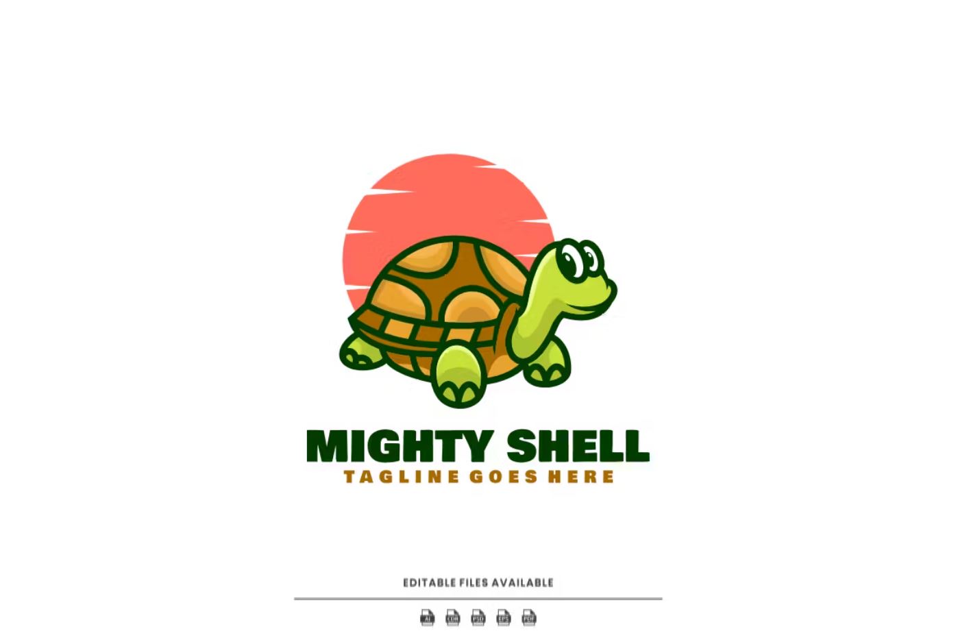 Premium Mighty Shell Mascot Cartoon Logo Free Download