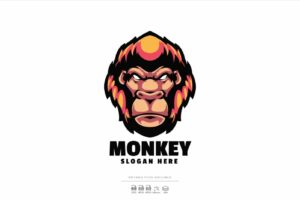 Premium Monkey Mascot Logo Free Download