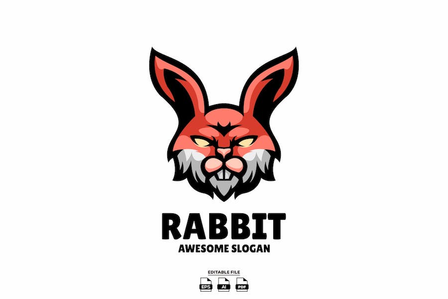 Banner image of Premium Rabbit Head Mascot Logo  Free Download