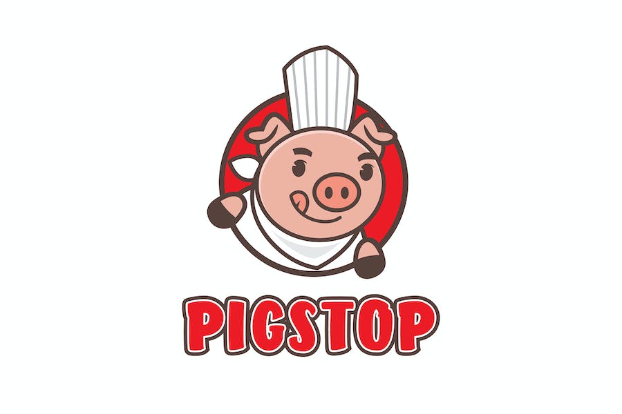 Banner image of Premium Pig Resto Cartoon Logo Mascot  Free Download