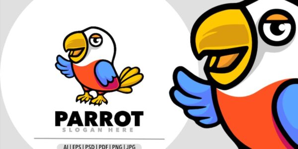 Banner image of Premium Parrot Mascot Logo  Free Download