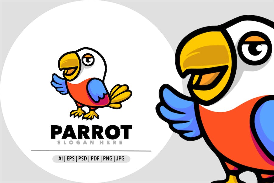 Banner image of Premium Parrot Mascot Logo  Free Download