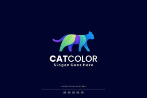 Banner image of Premium Cat Gradient Colorful Logo  Free Download