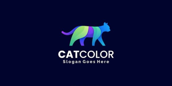 Banner image of Premium Cat Gradient Colorful Logo  Free Download