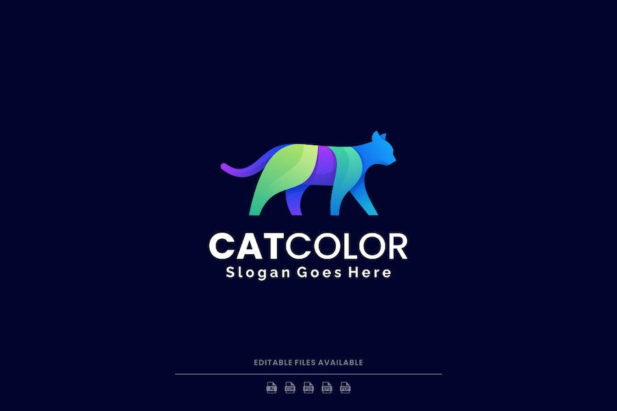Banner image of Premium Cat Gradient Colorful Logo  Free Download