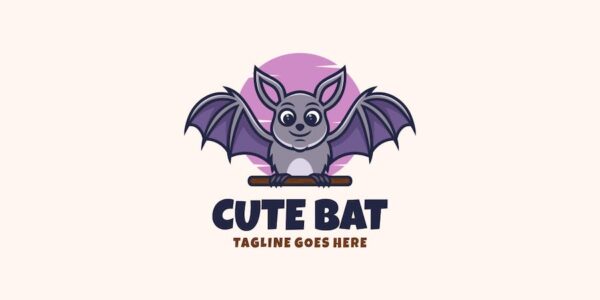 Banner image of Premium Cute Bat Mascot Cartoon Logo  Free Download